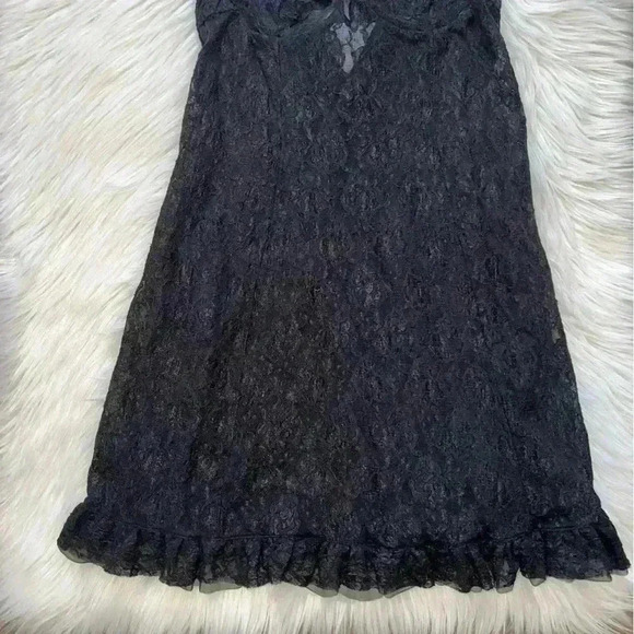 Inner Secrets Lingerie Y2K Gothic Lace Babydoll Ruffle Hem Medium - Picture 4 of 9